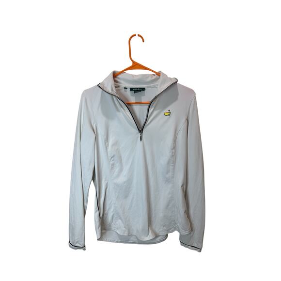 Masters Augusta Sz S Bobby Jones Quarter Zip Pullover White Golf Nice!!! - Picture 1 of 6